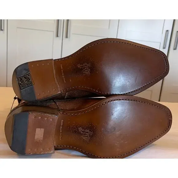 NWOT: John Varvatos Walker Buckle Chelsea Boot Size 9.5 in LT Brown - Picture 9 of 10